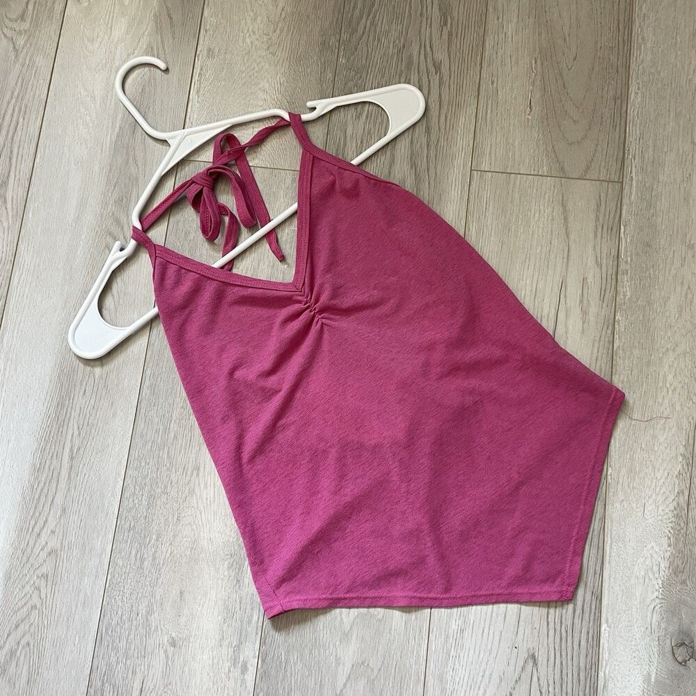 Y2K Rampage Tank Top halter crop womens Pink (medium) vintage going out festival